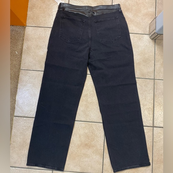Leather/jeans. Ambercrombie. 34 Long BNWT - Picture 2 of 4